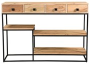 Console 4 cassetti in acacia e metallo nero L115 cm GRENELLE