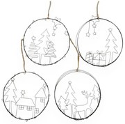 Set di 4 decorazioni natalizie appese Gerda - Boltze