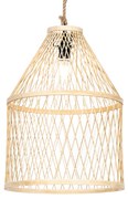 Lampada a sospensione da esterno rurale in rattan 40x55 cm - Calamus