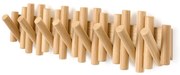 Attaccapanni da parete di colore naturale in pino massiccio 61 cm Picket – Umbra