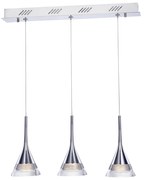 Lampadario Sospensione Grande Moderno Gioiello Metallo Cromo Vetro Led 18W