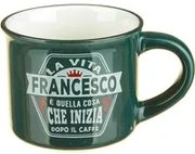 Tazzina caffè con nome Francesco in gres porcellanato