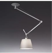 Artemide tolomeo sospensione decentrata con diffusore in pergamena diametro 24 cm