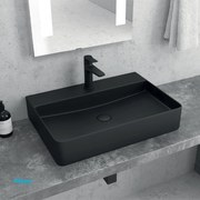 Lavabo D'Appoggio Da 50x42 Cm Finitura Nero Opaco