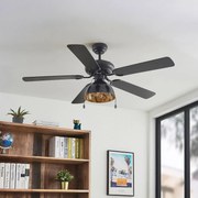 Ventilatore da soffitto Lucande con luce Shamoian, silenzioso, Ø 130 cm