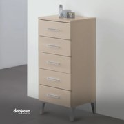 Mobile Bagno Da Terra "Stella" Da 35 Cm Composto Da 5 Cassetti Finitura Larice