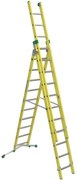 Scala a sfilo FACAL Vetroprima in fibra di vetro 3 rampe da 11 gradini portata massima 150 kg EN 131 per lavori fino a 9 m
