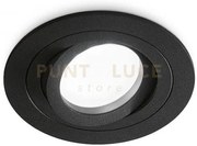 Gfa092- faretto tondo in alluminio orietabile colore nero opaco 9,3...