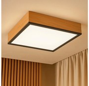 Plafoniera OAK SQUARE 4xE27/15W/230V 39x39 cm quercia/nero