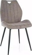 Sedia Arco Brego in tessuto beige e struttura in metallo nero opaco – 51x43x91 cm