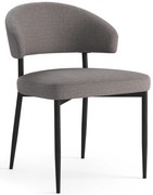 IRIS Taupe Grigio Chiaro (tessuto Basel 34) - MODERNA SEDIA IMBOTTITA PER SALONE/SALA DA PRANZO LOFT
