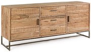 Credenza ELMER in legno di acacia e base acciaio antracite, 175x45x77 cm