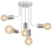 Lampadario a sospensione con supporto rigido CANDELA 5xE27/15W/230V bianco