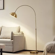 Lindby lampada da terra ad arco Lennar, ottone anticato, metallo, 183 cm
