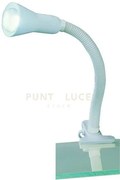 Flexo lampada con pinza flessibile + spot bianco h.30cm 1 luce atta...