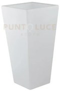 Vaso da giardino geco bianco 1 luce attacco e27 28x28x60cm