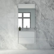 Mobile bagno sospeso con lavabo L 70 x H 48 x P 46 cm bianco per vasca centrale Bellagio