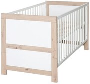 Lettino in colore bianco e naturale 70x140 cm Malo - Roba