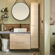 Mobile da bagno sotto lavabo SENSEA rovere nat. L 60 x H 58 x P 46 cm, lavabo non incluso