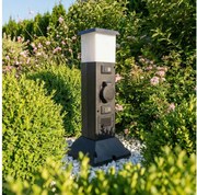 Brilagi - Lampada da esterno con 2 prese SCHUKO, 1x attacco E14 (max 15W), 230V, IP44, nera