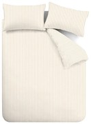 Set copripiumino e federa beige e color crema in flanella per letto matrimoniale e per letto esteso 230x220 cm Stripe – Catherine Lansfield