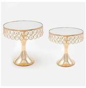 SET 2x Vassoio decorativo diametro 20/25 cm oro