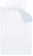 Set copripiumino e federa da bambini bianco e blu in cotone per letto singolo 135x200 cm Mini Star &amp; Stripes – Bianca