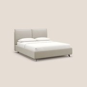 Nives letto imbottito contenitore sfoderabile in microfibra velluto impermeabile T09 beige