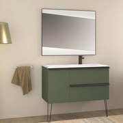 Mobile bagno con lavabo L 105 x H 57 x P 46 cm verde opaco per vasca a destra Rodi