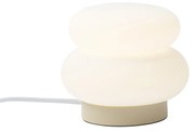Lampada da tavolo Japandi beige con vetro opale 15 cm - Miele