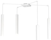 Sospensione Moderna Square Tube Metallo Bianco 4 Luci Gu10