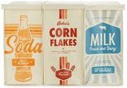 Bidoni in plastica per rifiuti differenziati in set da 3 pezzi 28 l Retro - Balvi