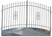 Cancello manuale battente Emilius 4000 in ferro, apertura centrale, L 408.5, H 165-195 cm, di colore grigio zincato