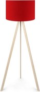 Lampada Treppiede Da Pavimento 38x140 Cm Design Moderno 60W Crema E Rosso