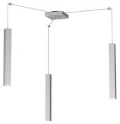 Sospensione Moderna Square Tube Metallo Grigio 3 Luci Gu10