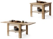 LEO Rovere Artisan/Beige (Champagne) - COMPATTO TAVOLINO CON PIANO ALLUNGABILE SALVASPAZIO TAVOLO