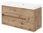 Mobile sottolavabo e lavabo Portofino rovere oro in mdf L 100 x H 51 x P 40 cm, 1 anta 2 cassetti