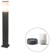 Palo per lampada da esterno intelligente grigio scuro 80 cm con Wifi P45 - Malios