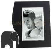 Portafoto elefantino piccolo nero in ferro e polimetilmetacrilato 2...