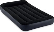 64146ND - Materasso Gonfiabile Dura-Beam Pillow Rest Singolo, con Pompa Elettrica Incorporata, pvc, Nero, 99x191x25 cm - Intex
