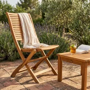 Sedia in legno da giardino pieghevole robusta senza braccioli in Teak Pieghevole | Leroy Merlin