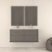 Mobile da bagno sotto lavabo BADEN HAUS TIFFANY grigio laccato opaco L 120 x H 55 x P 46 cm 2 cassetti, lavabo non incluso
