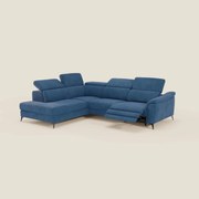 Arcos Divano angolare - piedini alti e poggiatesta reclinabili in microfibra impermeabile T11 blu