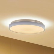 Lindby Smart LED plafoniera Mirren, bianco, metallo, CCT, Tuya