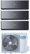 Condizionatore Hisense Trial Split Inverter ENERGY PRO X BLACK 9+9+12 con 3AMW62U4RJC R-32 Wi-Fi Integrato