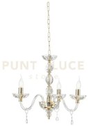 Lampadario brigida 3 luci cristallo e oro attacco e14 d.70cm