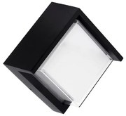 Applique Led da parete 12W Quadrato Nero IP65 Bianco neutro 4000K Wisdom