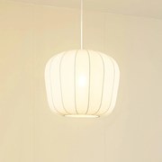 Lindby lampada a sospensione Helin, bianco, Ø 35 cm, tessuto