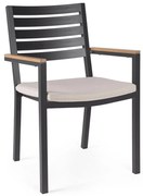 Sedie da esterno in set color antracite in metallo 4 pz Henna – Bizzotto