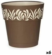 Vaso Autoirrigante Stefanplast Gaia Marrone Plastica 25 x 25 x 25 cm (6 Unità)